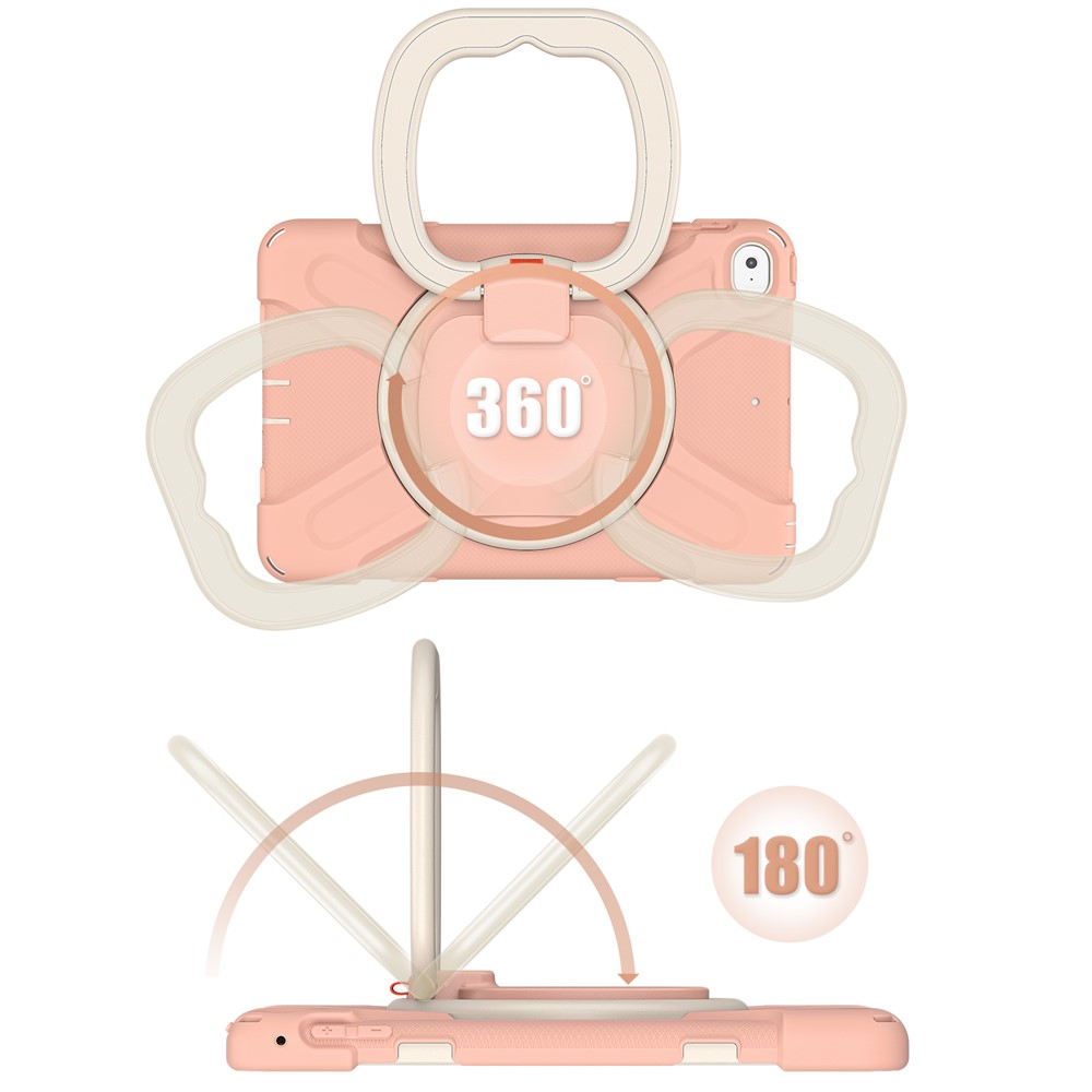Tablet Cover with 360 Degree Swivel Kickstand and Pen Slot (B Style) for iPad mini 4/(2019) 7.9 inch - Pink/White-11