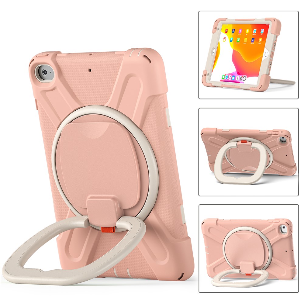 Tablet Cover with 360 Degree Swivel Kickstand and Pen Slot (B Style) for iPad mini 4/(2019) 7.9 inch - Pink/White-2