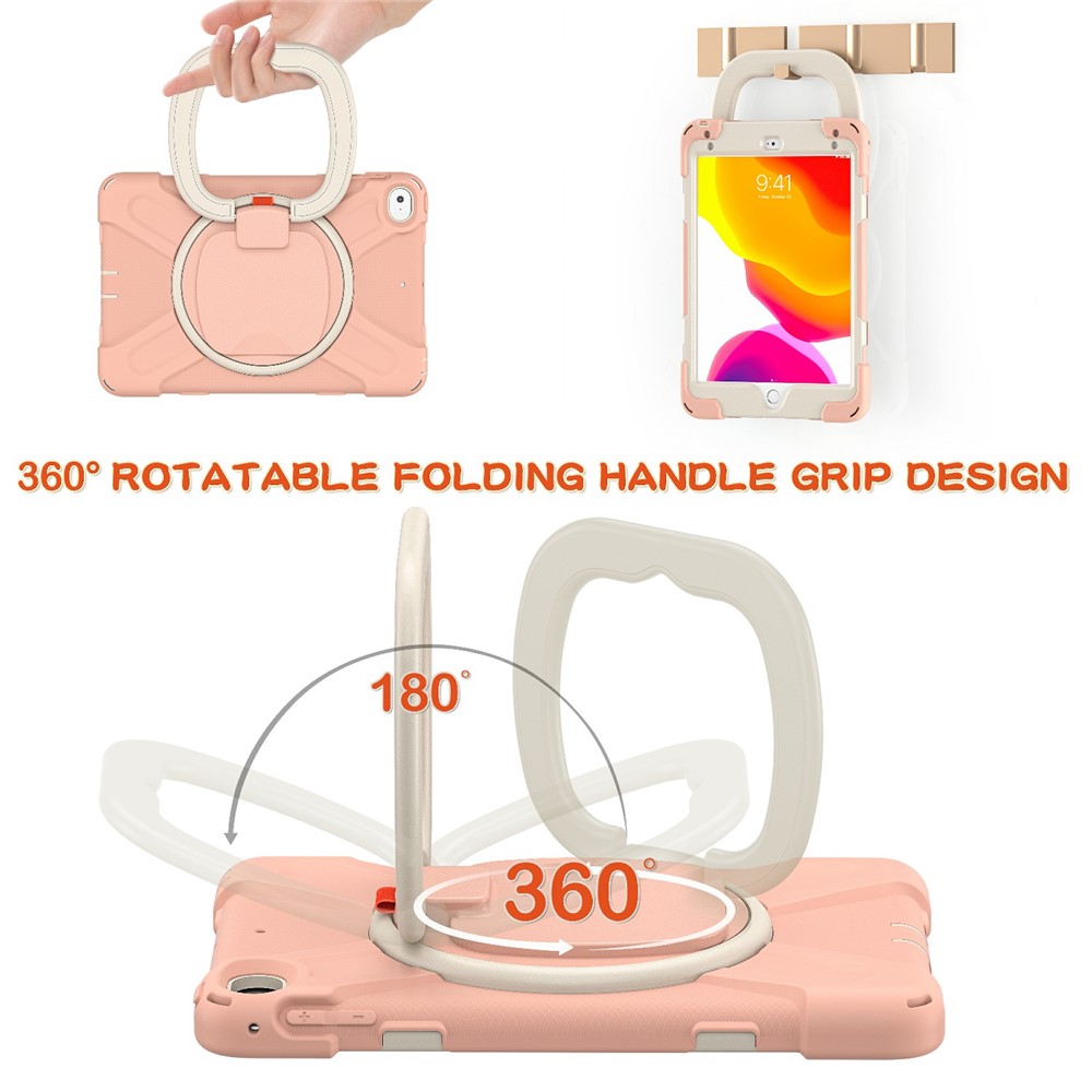 Tablet Cover with 360 Degree Swivel Kickstand and Pen Slot (B Style) for iPad mini 4/(2019) 7.9 inch - Pink/White-5
