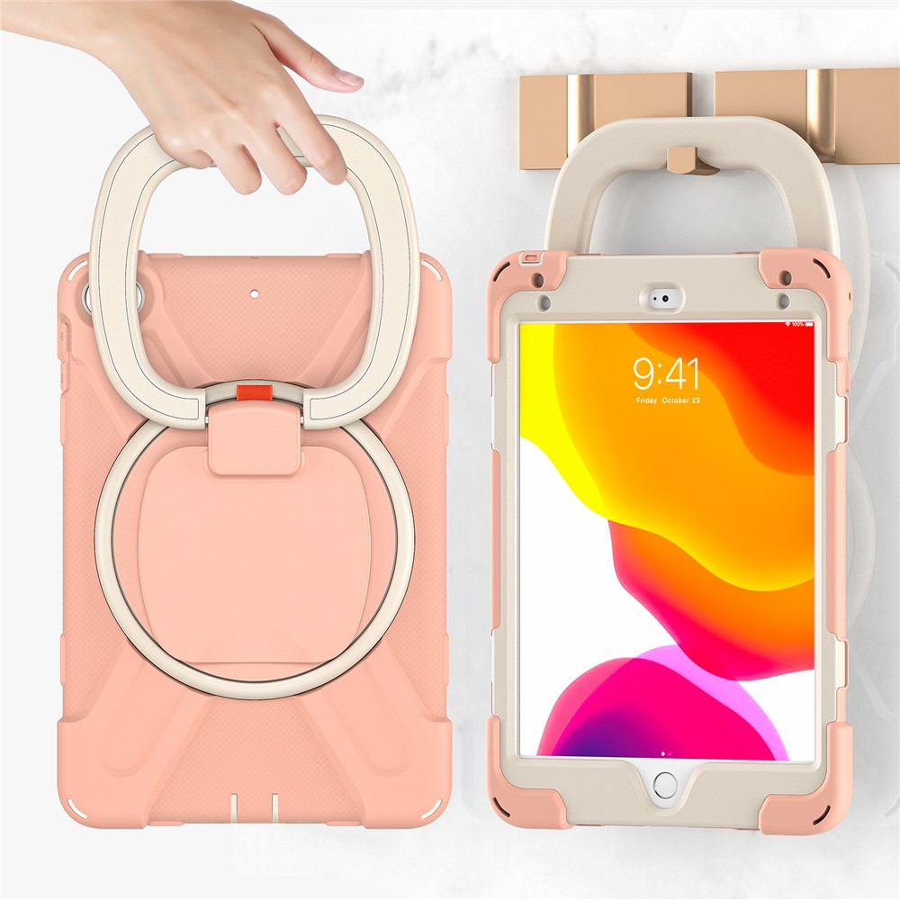 Tablet Cover with 360 Degree Swivel Kickstand and Pen Slot (B Style) for iPad mini 4/(2019) 7.9 inch - Pink/White-9