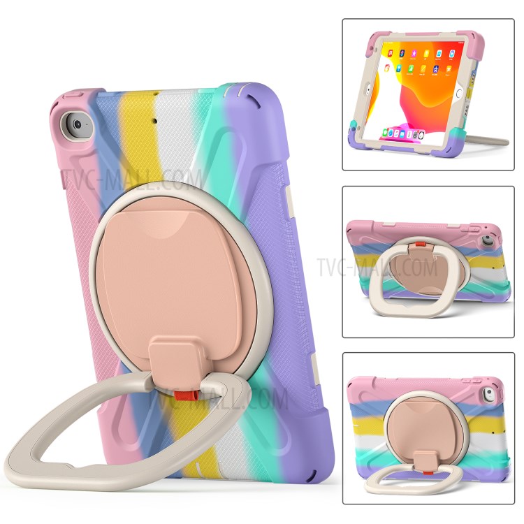 Tablet Cover with 360 Degree Swivel Kickstand and Pen Slot (B Style) for iPad mini 4/(2019) 7.9 inch - Colorful/Pink-2