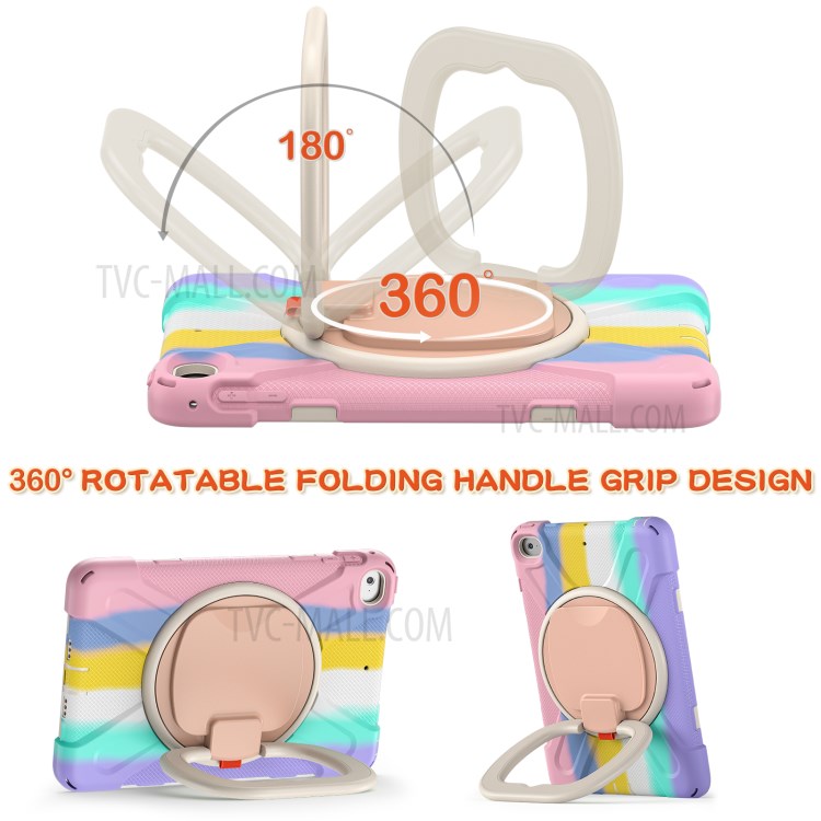 Tablet Cover with 360 Degree Swivel Kickstand and Pen Slot (B Style) for iPad mini 4/(2019) 7.9 inch - Colorful/Pink-3