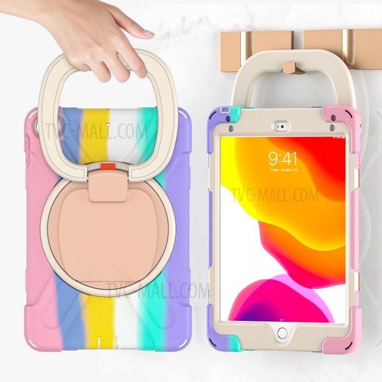 Tablet Cover with 360 Degree Swivel Kickstand and Pen Slot (B Style) for iPad mini 4/(2019) 7.9 inch - Colorful/Pink-9