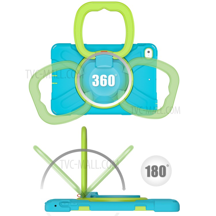 Tablet Cover with 360 Degree Swivel Kickstand and Pen Slot (B Style) for iPad mini 4/(2019) 7.9 inch - Sky Blue/Green-11