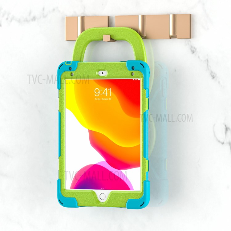 Tablet Cover with 360 Degree Swivel Kickstand and Pen Slot (B Style) for iPad mini 4/(2019) 7.9 inch - Sky Blue/Green-13