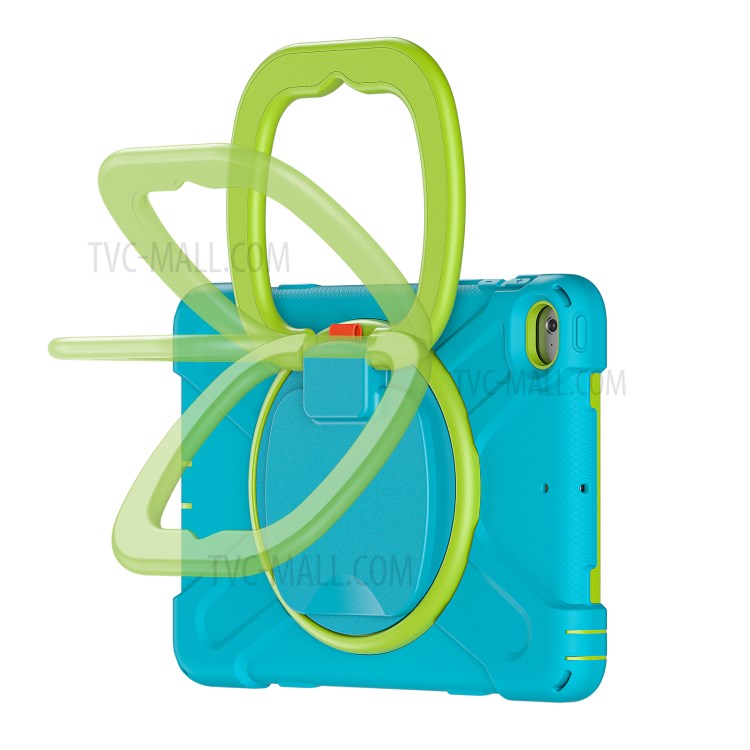 Tablet Cover with 360 Degree Swivel Kickstand and Pen Slot (B Style) for iPad mini 4/(2019) 7.9 inch - Sky Blue/Green-4