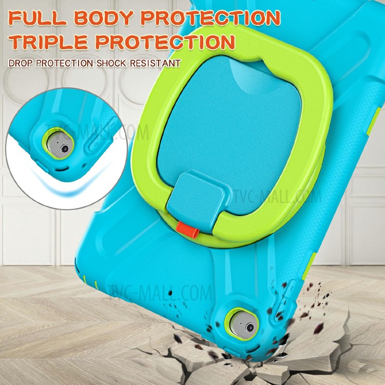 Tablet Cover with 360 Degree Swivel Kickstand and Pen Slot (B Style) for iPad mini 4/(2019) 7.9 inch - Sky Blue/Green-6