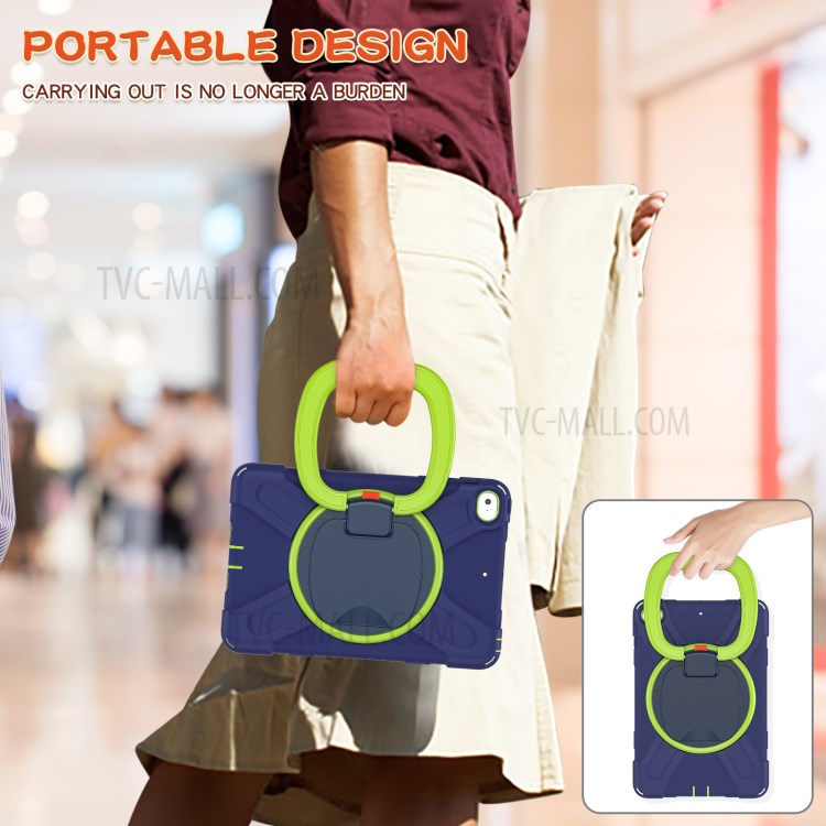 Tablet Cover with 360 Degree Swivel Kickstand and Pen Slot (B Style) for iPad mini 4/(2019) 7.9 inch - Dark Blue/Green-10