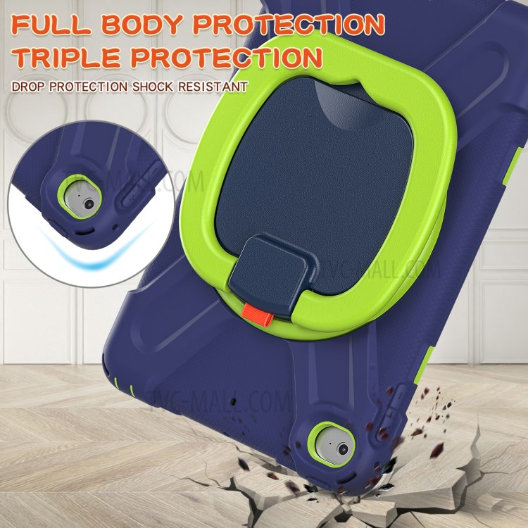 Tablet Cover with 360 Degree Swivel Kickstand and Pen Slot (B Style) for iPad mini 4/(2019) 7.9 inch - Dark Blue/Green-6