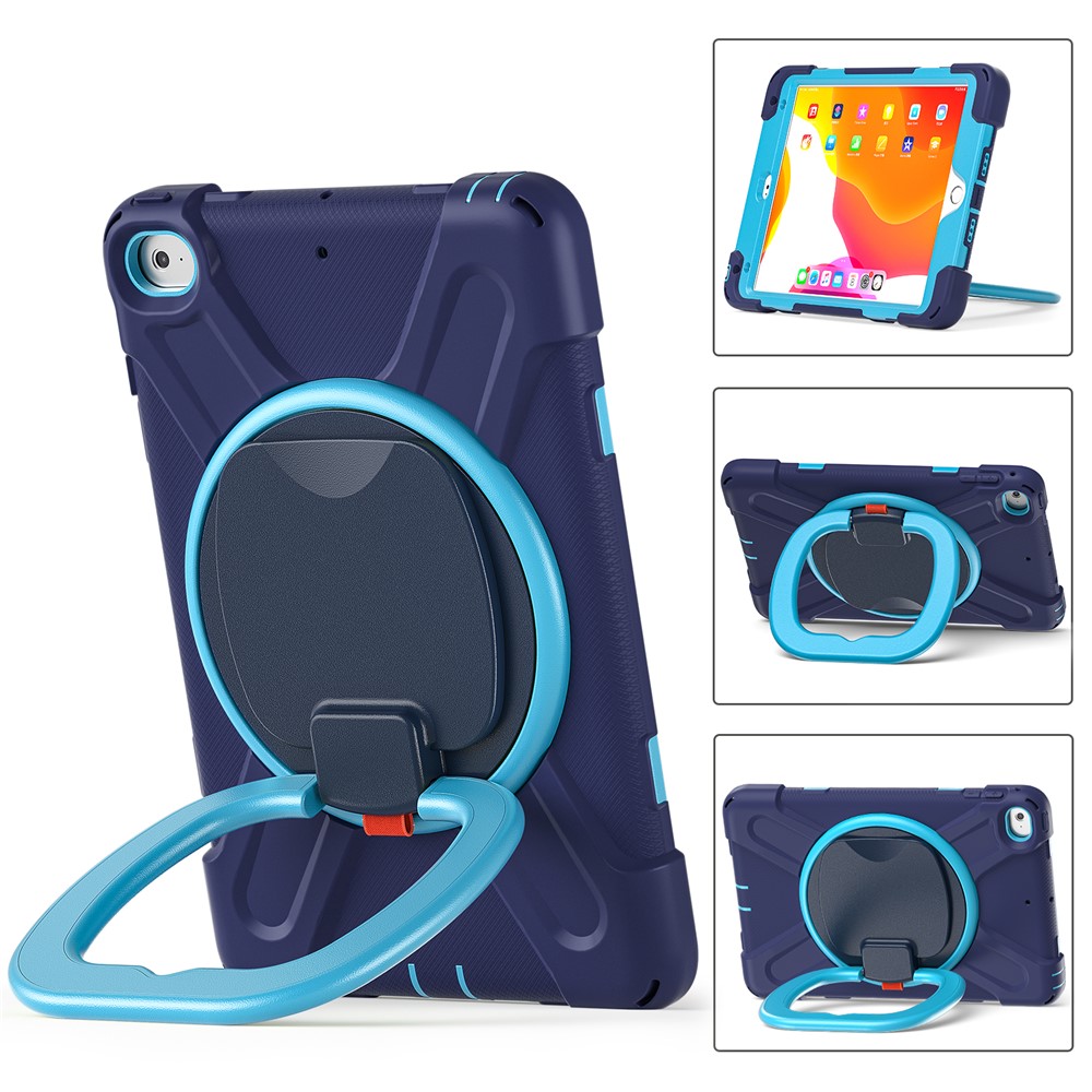 Tablet Cover with 360 Degree Swivel Kickstand and Pen Slot (B Style) for iPad mini 4/(2019) 7.9 inch - Dark Blue/Sky Blue-2
