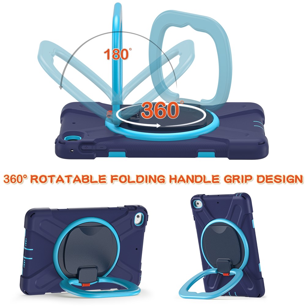 Tablet Cover with 360 Degree Swivel Kickstand and Pen Slot (B Style) for iPad mini 4/(2019) 7.9 inch - Dark Blue/Sky Blue-3