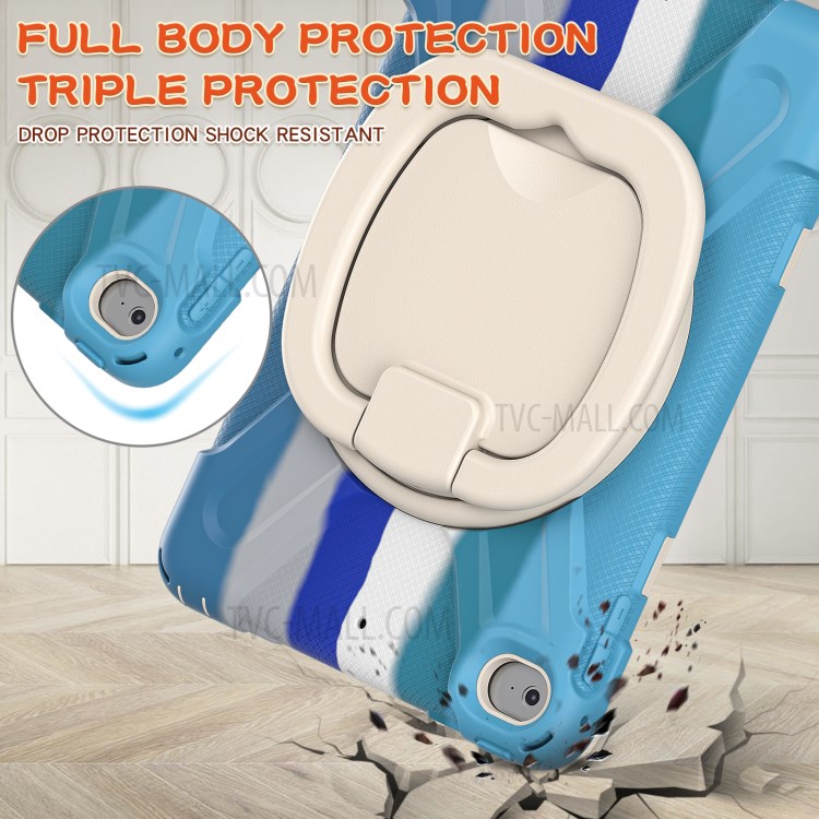 Tablet Cover with 360 Degree Swivel Kickstand and Pen Slot (B Style) for iPad mini 4/(2019) 7.9 inch - Colorful/Blue-6