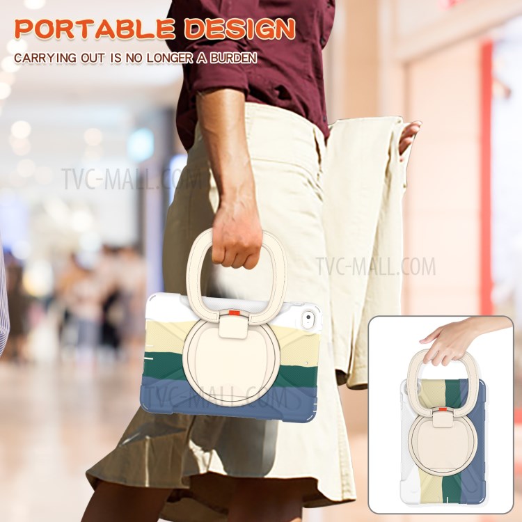 Tablet Cover with 360 Degree Swivel Kickstand and Pen Slot (B Style) for iPad mini 4/(2019) 7.9 inch - Colorful/White-10