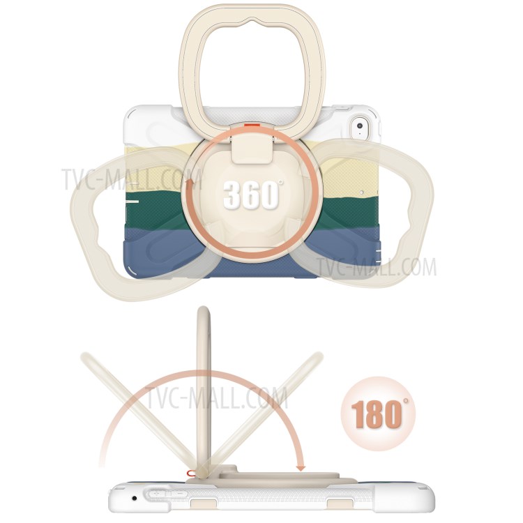 Tablet Cover with 360 Degree Swivel Kickstand and Pen Slot (B Style) for iPad mini 4/(2019) 7.9 inch - Colorful/White-11