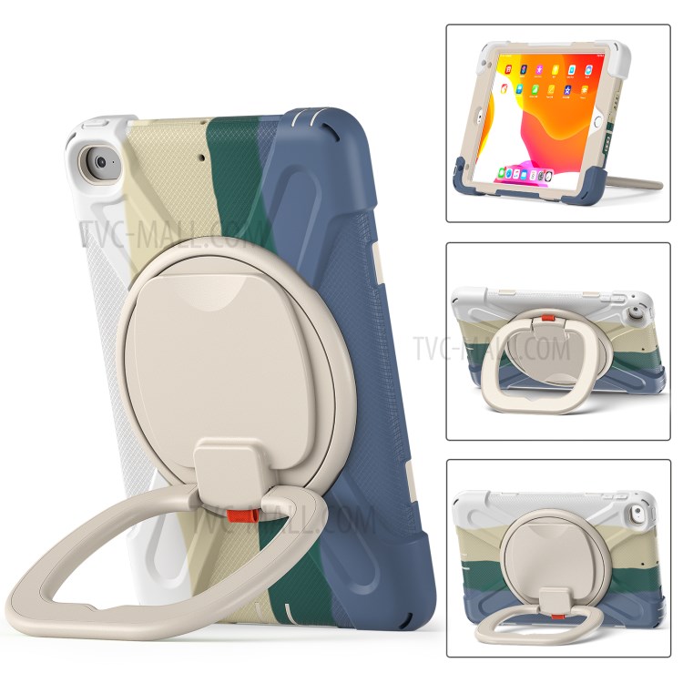 Tablet Cover with 360 Degree Swivel Kickstand and Pen Slot (B Style) for iPad mini 4/(2019) 7.9 inch - Colorful/White-2