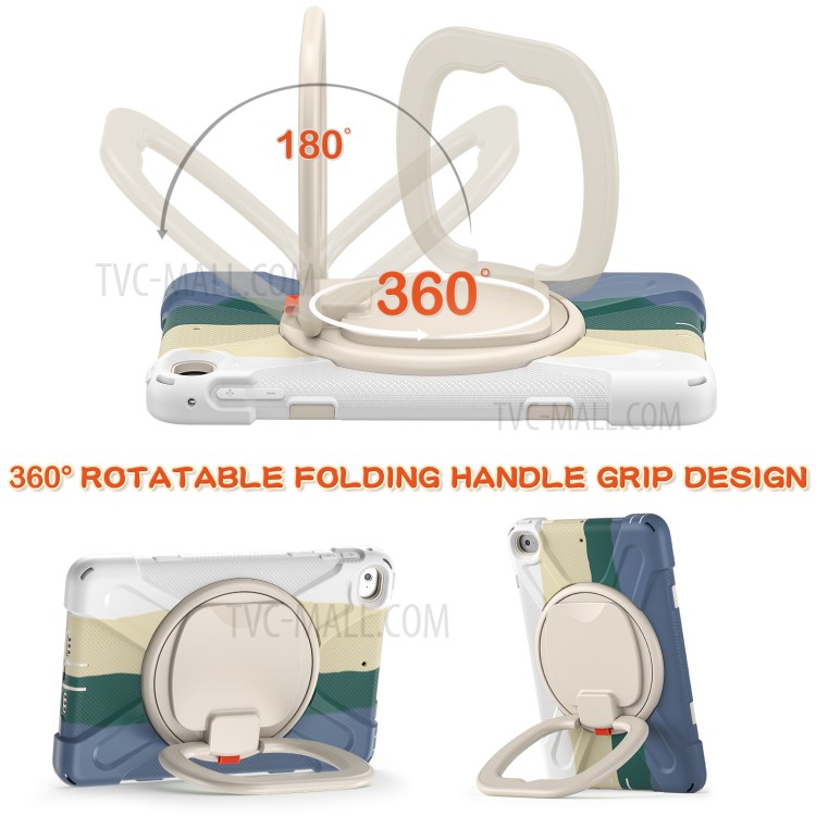 Tablet Cover with 360 Degree Swivel Kickstand and Pen Slot (B Style) for iPad mini 4/(2019) 7.9 inch - Colorful/White-3