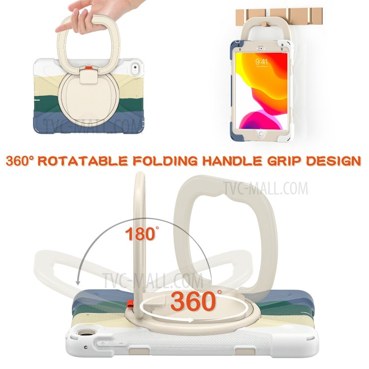 Tablet Cover with 360 Degree Swivel Kickstand and Pen Slot (B Style) for iPad mini 4/(2019) 7.9 inch - Colorful/White-5