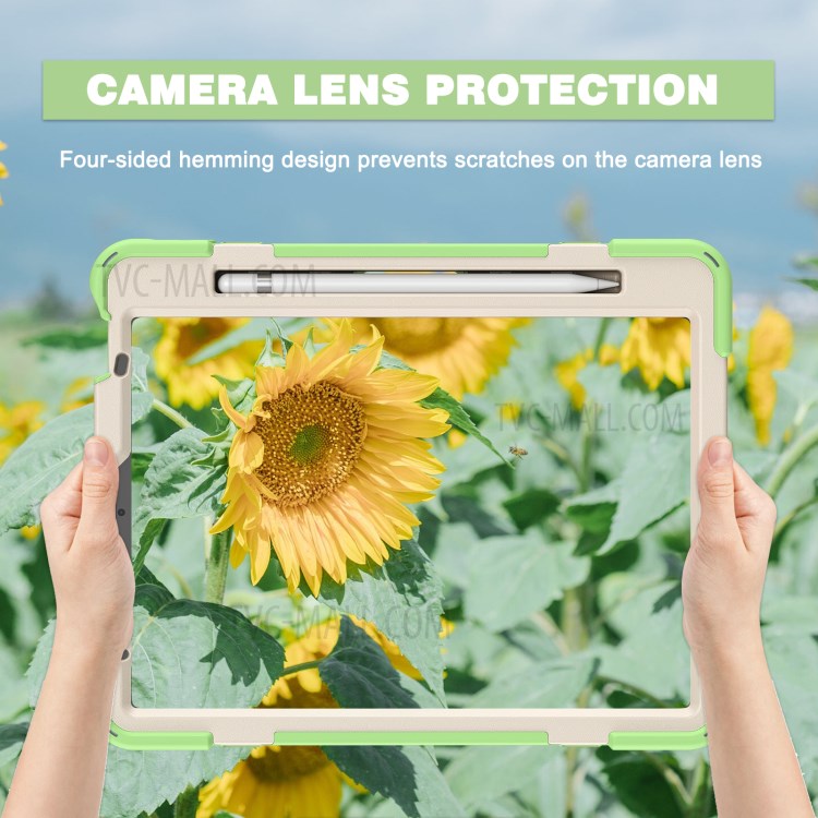 Hand Band Kickstand Design Shockproof Tablet Protective Case Cover with Pen Slot for iPad Air (2020)/Pro 11 2018/2020/2021 - Light Green-4