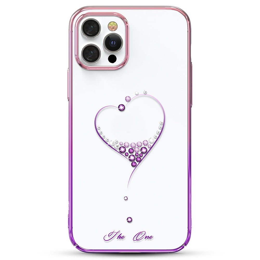 KINGXBAR Wish Series Shiny Authorized Swarovski Crystals Plating PC Hard Shell for iPhone 12 Pro Max 6.7 inch - Purple-1
