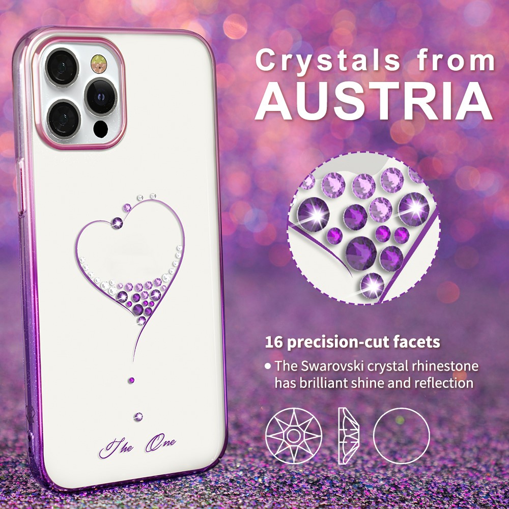 KINGXBAR Wish Series Shiny Authorized Swarovski Crystals Plating PC Hard Shell for iPhone 12 Pro Max 6.7 inch - Purple-2