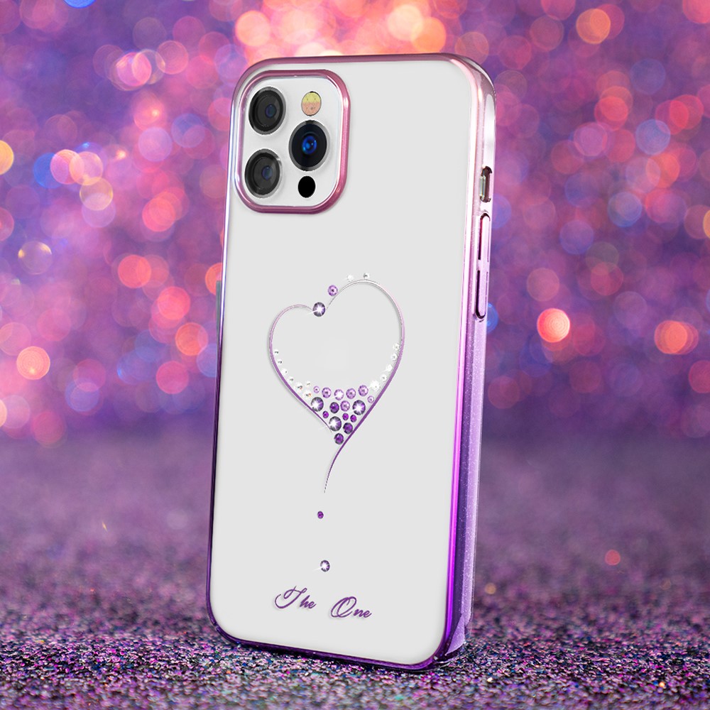 KINGXBAR Wish Series Shiny Authorized Swarovski Crystals Plating PC Hard Shell for iPhone 12 Pro Max 6.7 inch - Purple-7