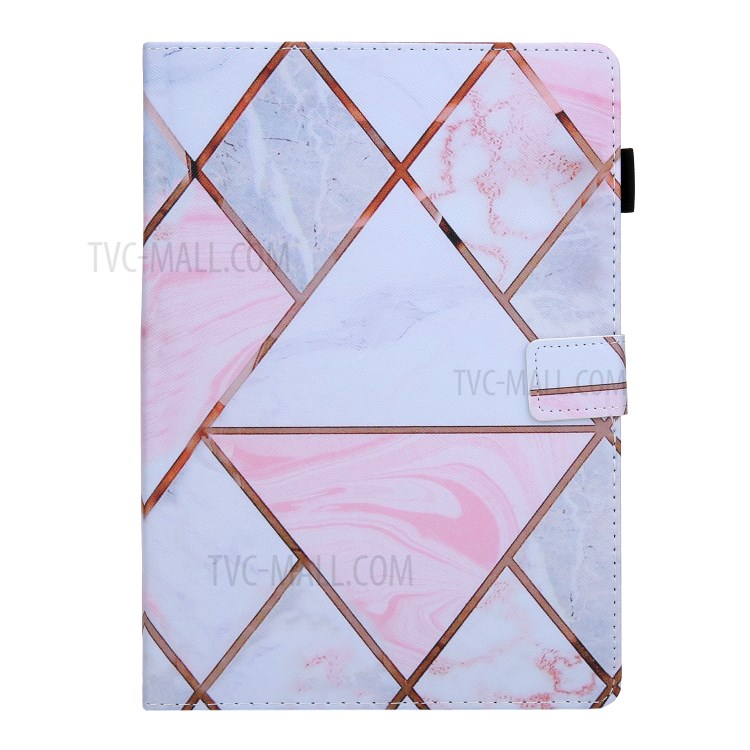 Pattern Printing PU Leather Phone Protective Case Stand Cover with Card Slot for iPad 9.7-inch (2018/2017)/Air 2/Air (2013) - Pink/Light Purple-3