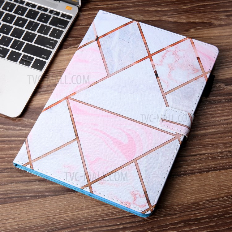 Pattern Printing PU Leather Phone Protective Case Stand Cover with Card Slot for iPad 9.7-inch (2018/2017)/Air 2/Air (2013) - Pink/Light Purple-5