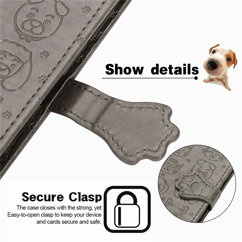 Imprinting Cat Dog Pattern Design Magnetic Leather Stand Case for iPhone 6 Plus/7 Plus/8 Plus 5.5-inch - Grey-6