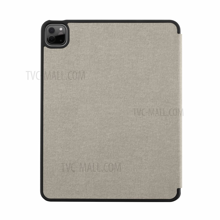 MOMAX PU Leather Shockproof Tablet Flip Case Cover Stand with Pen Slot for iPad Pro 12.9-inch (2021) - Light Grey-2