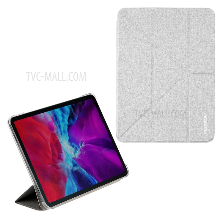 MOMAX Triple-Fold Stand PU Leather Tablet Flip Case Cover Shell for iPad Pro 11-inch (2021) - Light Grey-1