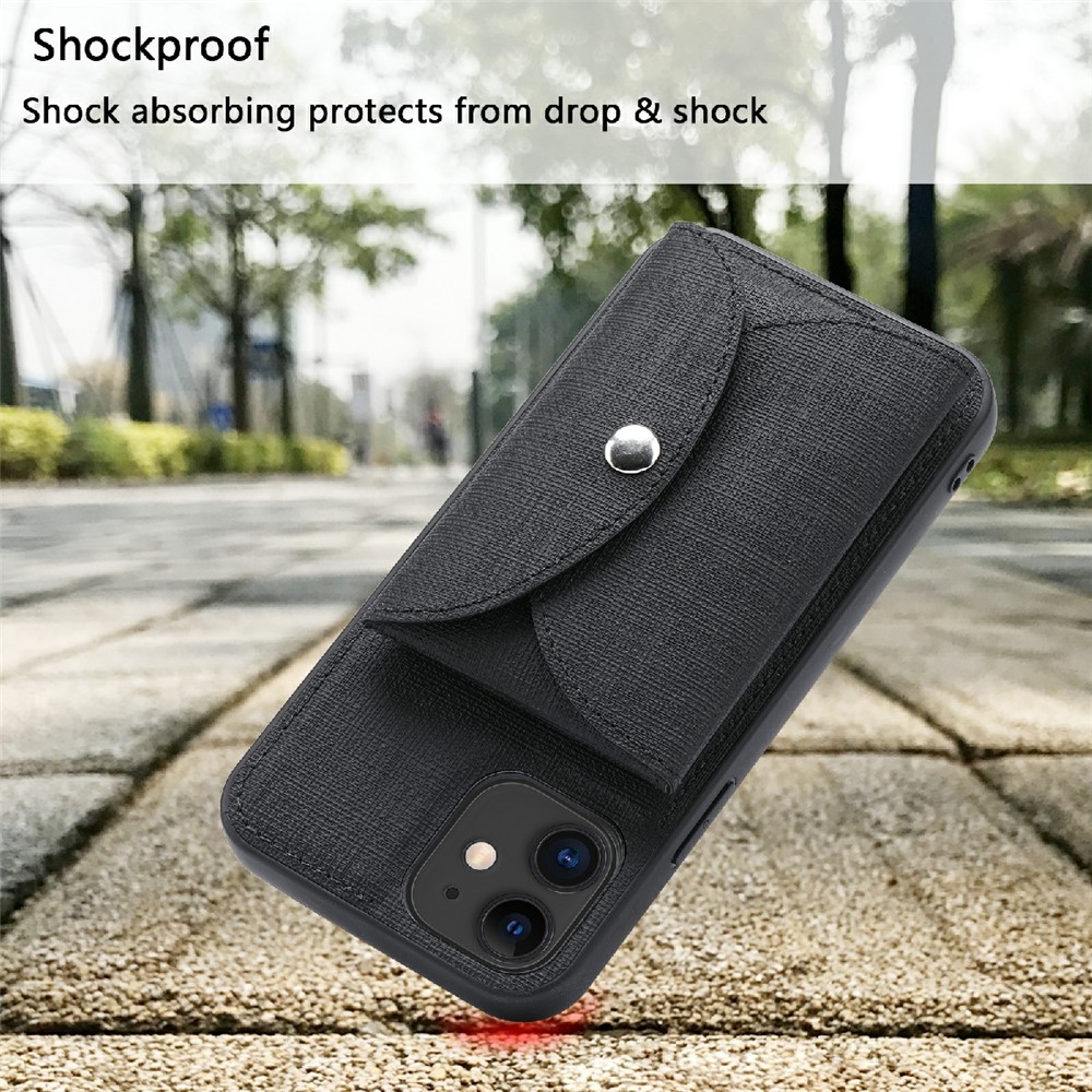 VILI T Series Detachable Magnetic Absorption Wallet Leather Skin TPU Back Case for iPhone 12 mini 5.4 inch - Black-5