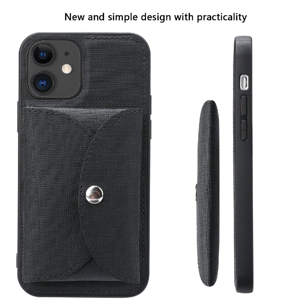 VILI T Series Movable Magnetic Absorption Wallet Leather Coated TPU Phone Case for iPhone 12 Pro / 12 6.1 inch - Black-2