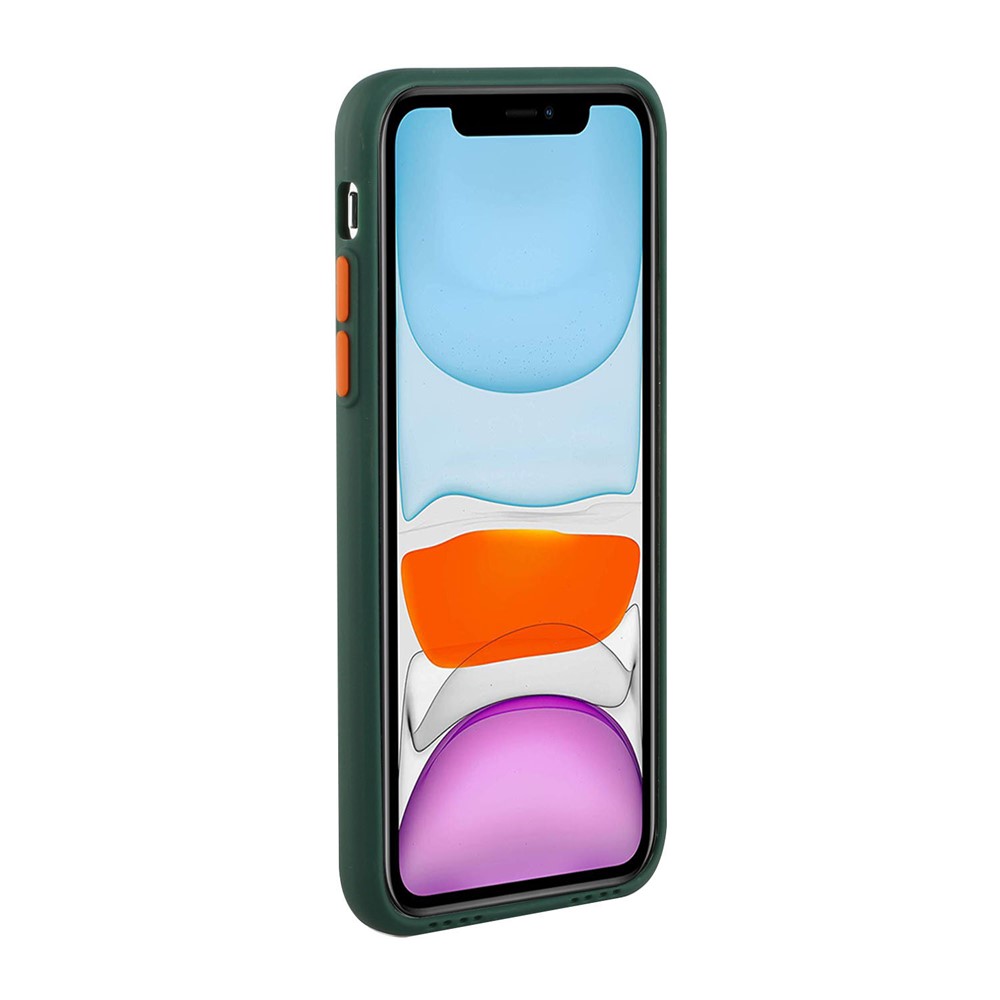 Soft TPU Protective Case Cover Built In Card Slot for iPhone 12 - Dark Green-3