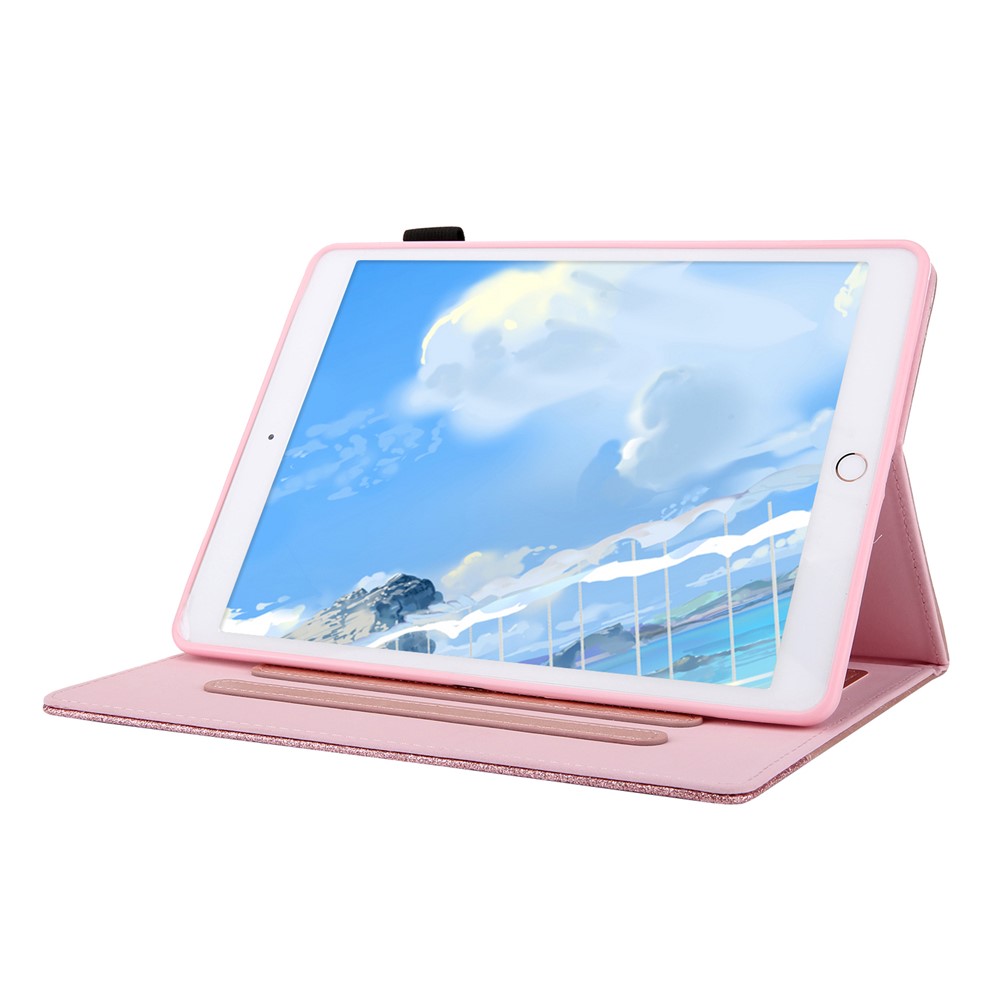 Glitter Shinny Leather Tablet Case Stand Cover Shell with Card Slot for iPad 10.2 (2019)/iPad Pro 10.5-inch (2017)/iPad Air 10.5 inch (2019) - Rose Gold-5