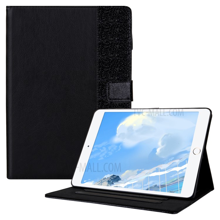 Glitter Shinny Card Slot Stand Design Leather Tablet Case Cover Shell for iPad 9.7-inch (2018/2017)/iPad Air (2013)/iPad Air 2 - Black-1