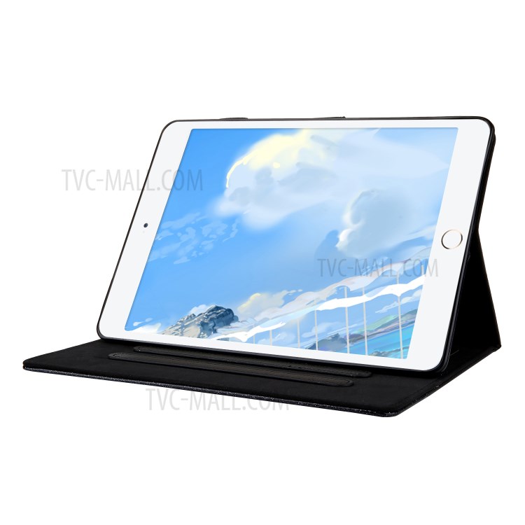 Glitter Shinny Card Slot Stand Design Leather Tablet Case Cover Shell for iPad 9.7-inch (2018/2017)/iPad Air (2013)/iPad Air 2 - Black-6