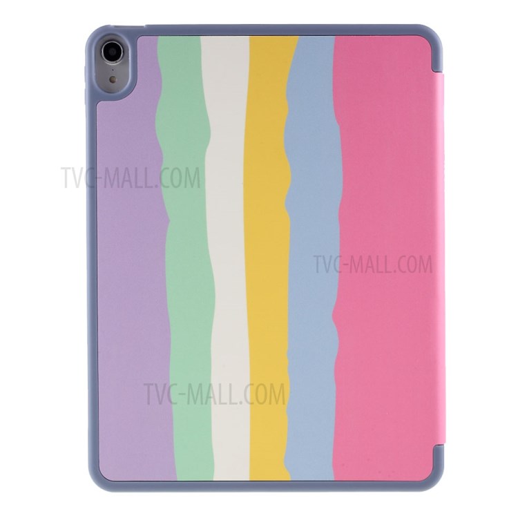 Tri-Fold Stand Design Leather Tablet Protective Case Cover Shell with Pen Slot for iPad Air (2020) - Pink-3