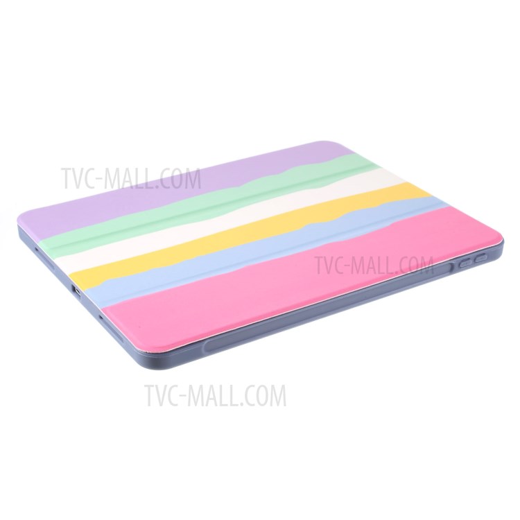 Tri-Fold Stand Design Leather Tablet Protective Case Cover Shell with Pen Slot for iPad Air (2020) - Pink-4