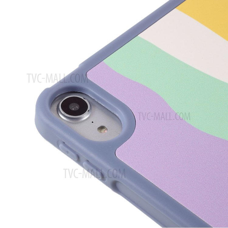Tri-Fold Stand Design Leather Tablet Protective Case Cover Shell with Pen Slot for iPad Air (2020) - Pink-6