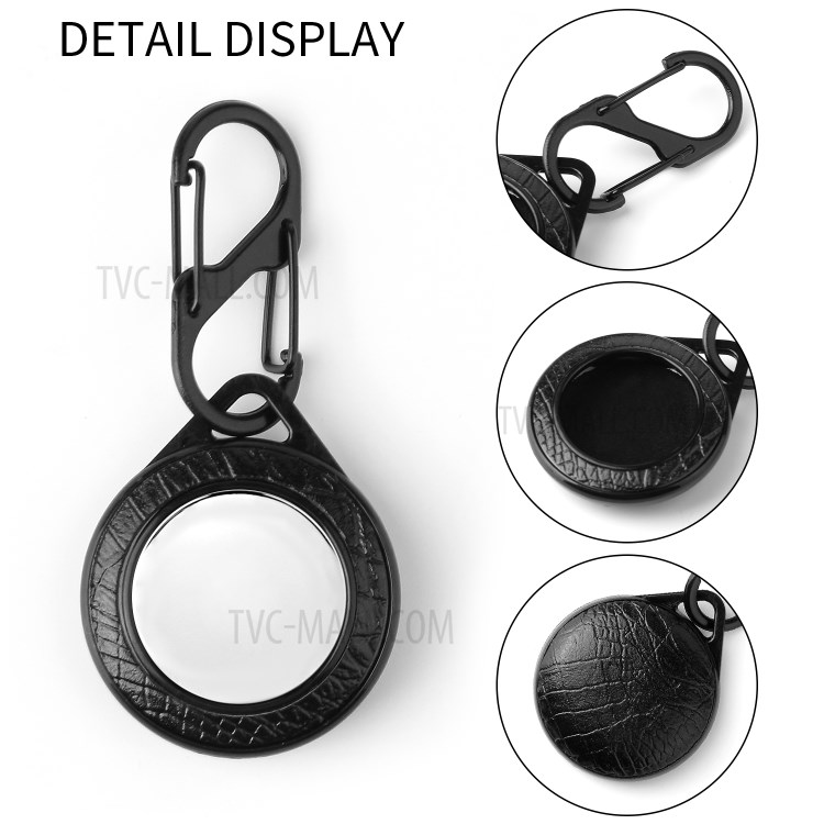 Crocodile Texture PU Leather Case Hard PC Sleeve Anti-lost Cover Shell with Keychain for Apple AirTag - Rose-5