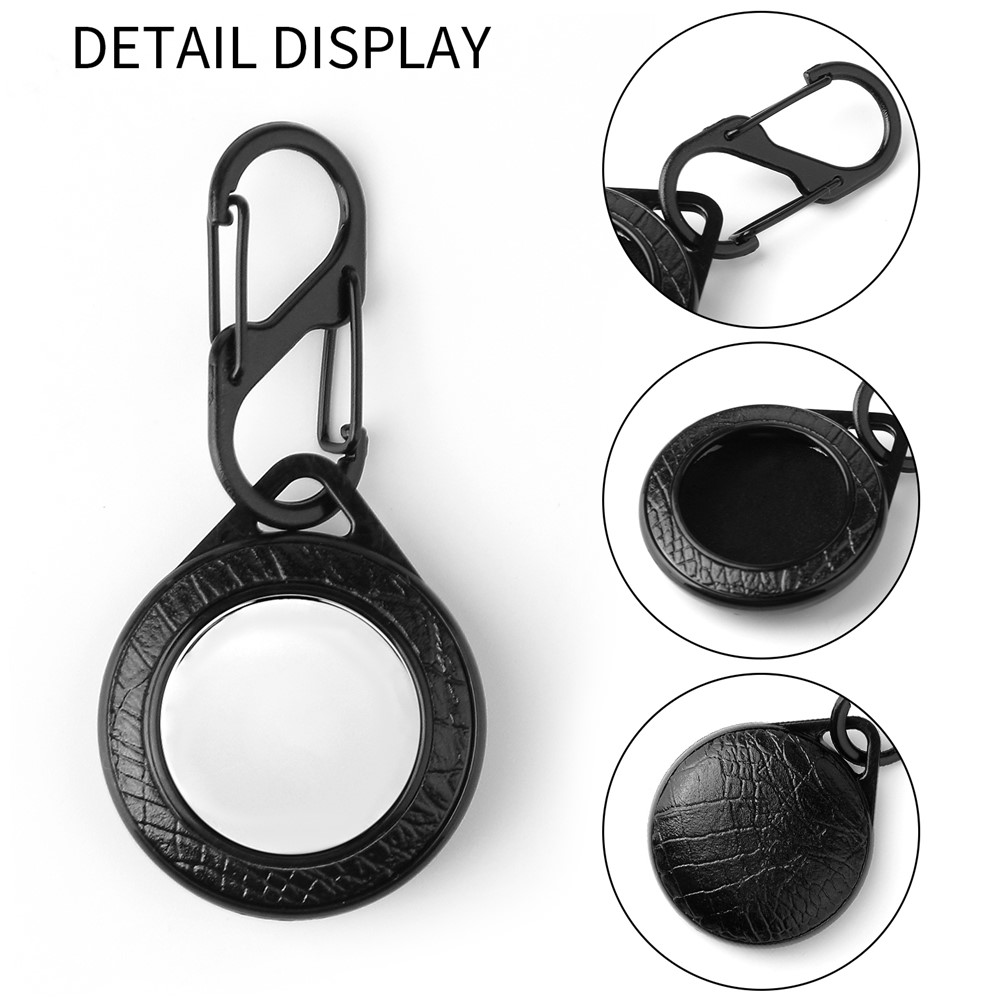 Crocodile Texture PU Leather Case Hard PC Sleeve Anti-lost Cover Shell with Keychain for Apple AirTag - White-5