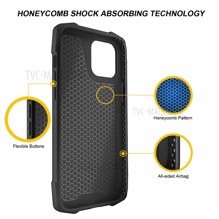 PC+TPU Leather Coated Cell Phone Well Protection Case Cover Shell for iPhone 12 Pro Max - Black-3