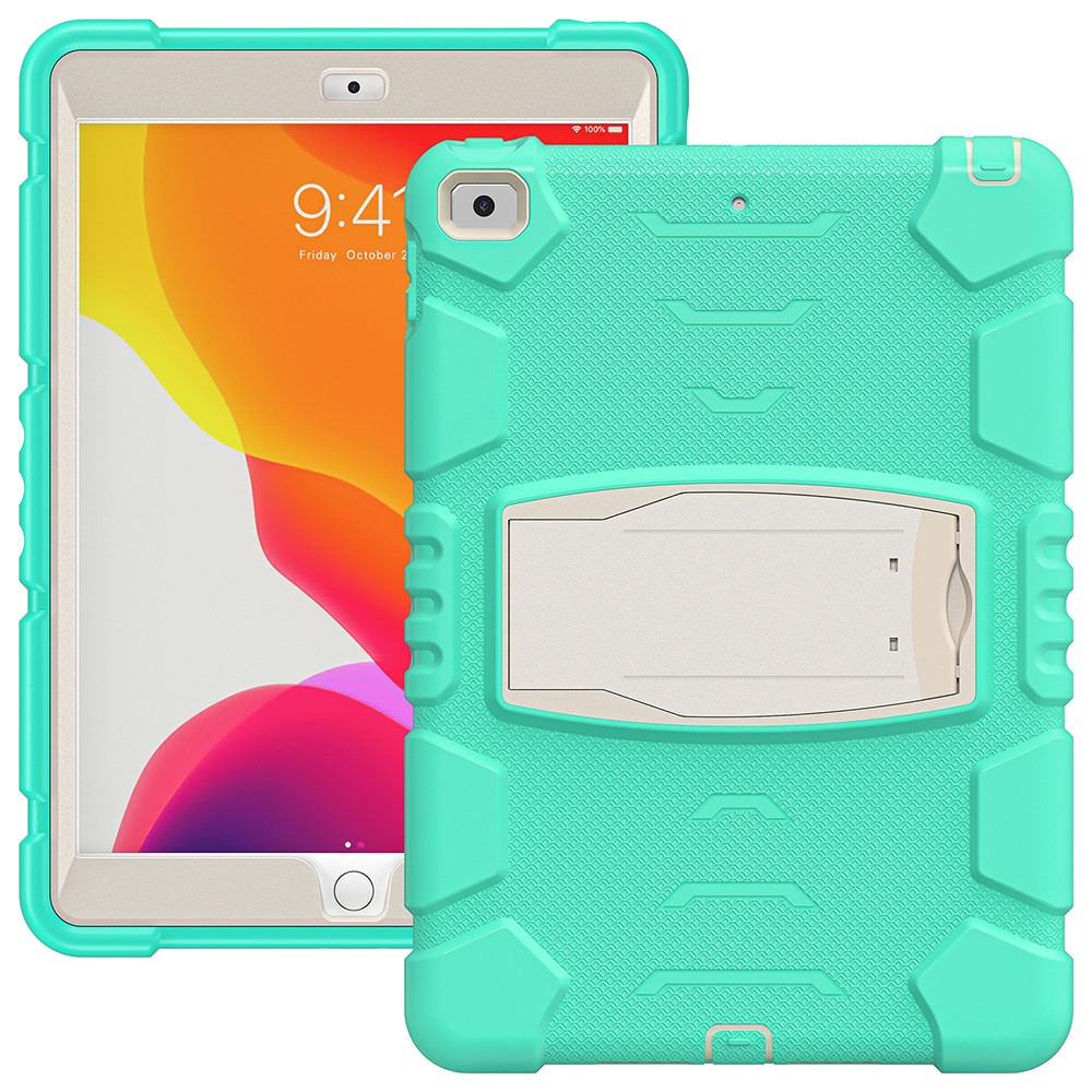 Impact Resistant PC + Silicone Tablet Cover with Kickstand for iPad 10.2 (2019)/(2020) - Mint Green-11