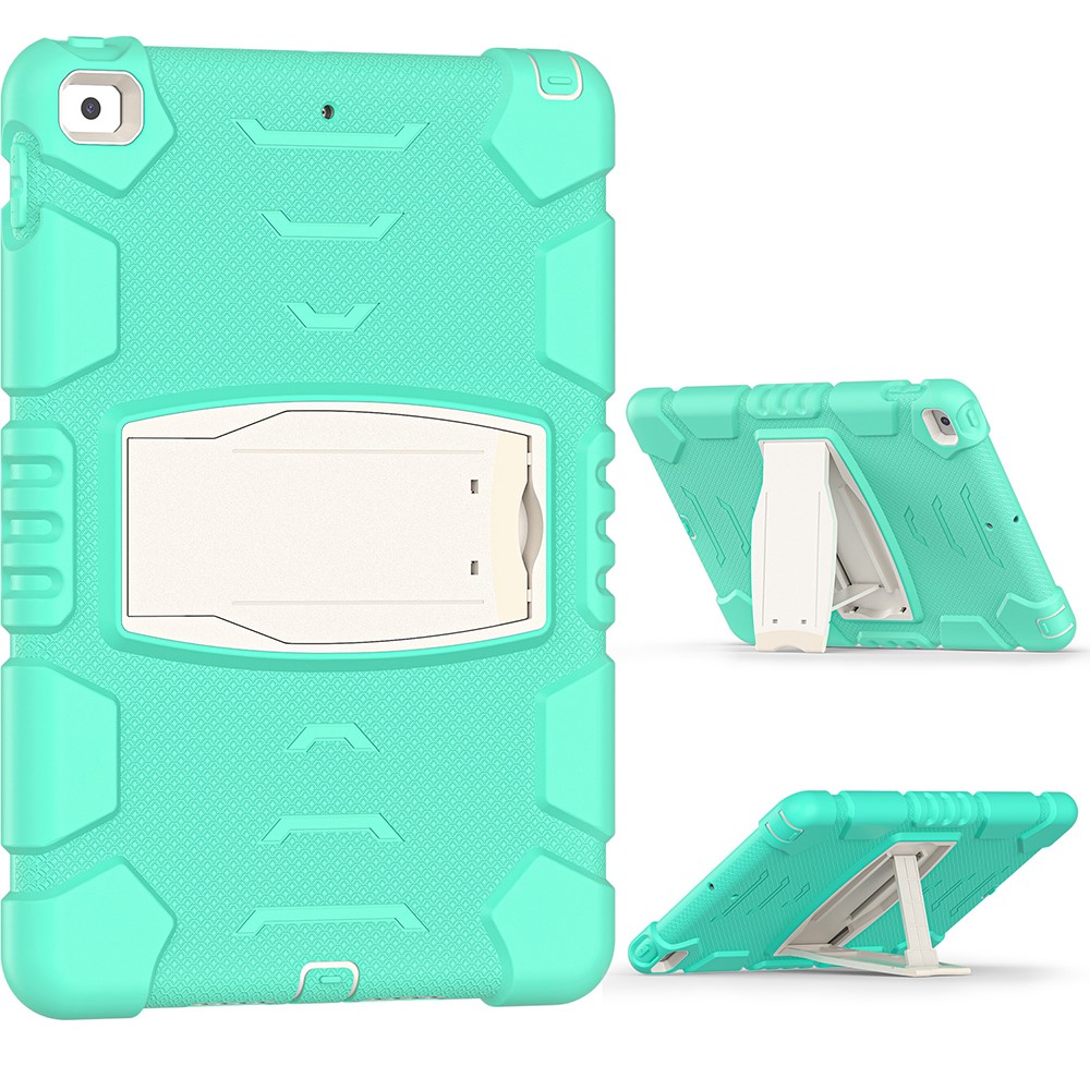 Impact Resistant PC + Silicone Tablet Cover with Kickstand for iPad 10.2 (2019)/(2020) - Mint Green-9