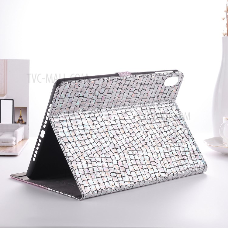 Laser Crocodile Texture Flash Powder Leather Card Slot Stand Tablet Case for iPad Pro 11-inch (2020)/(2018)/Air (2020) - Rose Gold-12