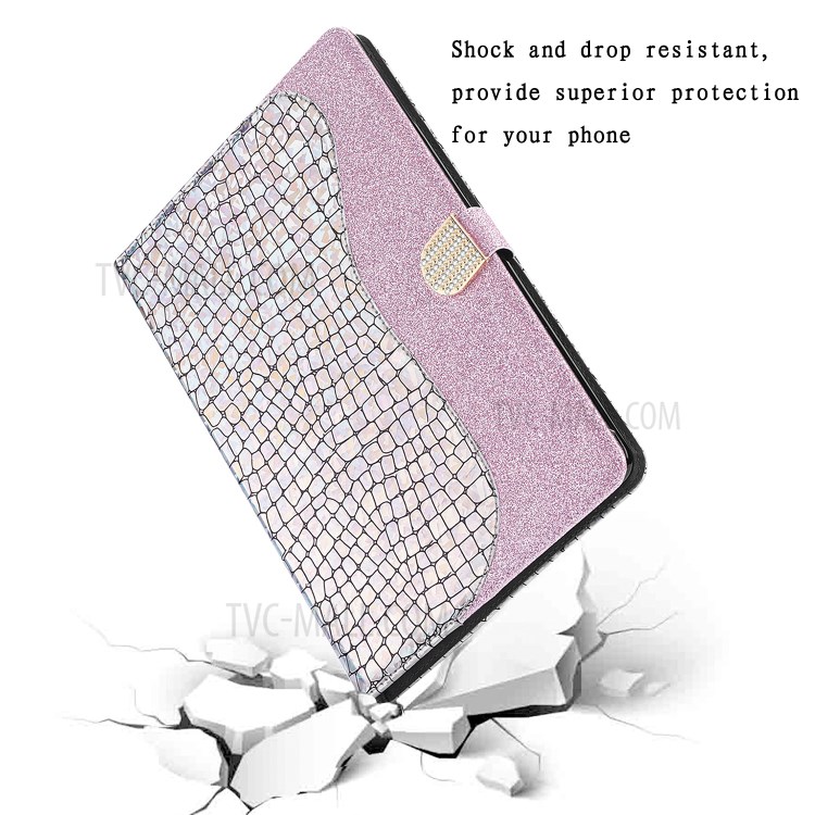 Laser Crocodile Texture Flash Powder Leather Card Slot Stand Tablet Case for iPad Pro 11-inch (2020)/(2018)/Air (2020) - Rose Gold-2