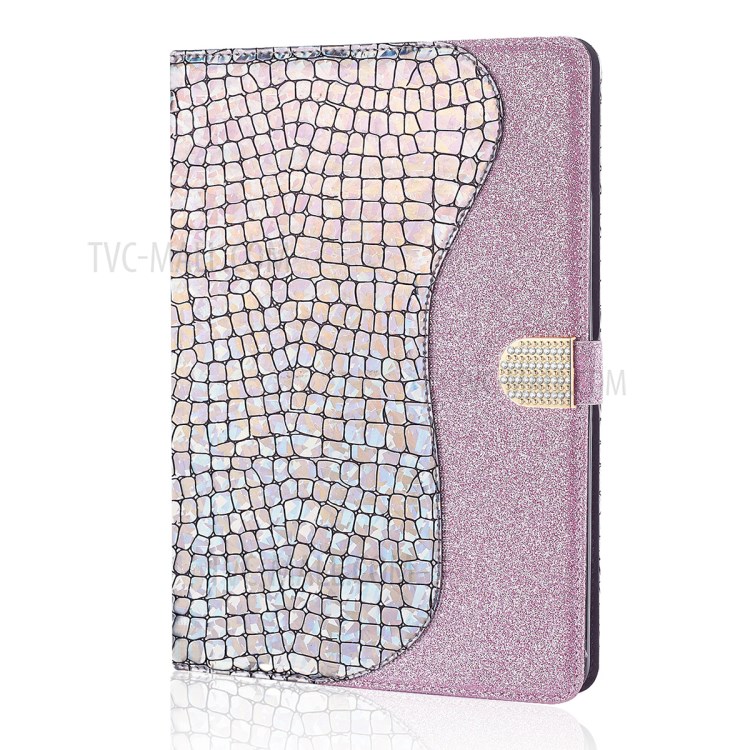 Laser Crocodile Texture Flash Powder Leather Card Slot Stand Tablet Case for iPad Pro 11-inch (2020)/(2018)/Air (2020) - Rose Gold-7