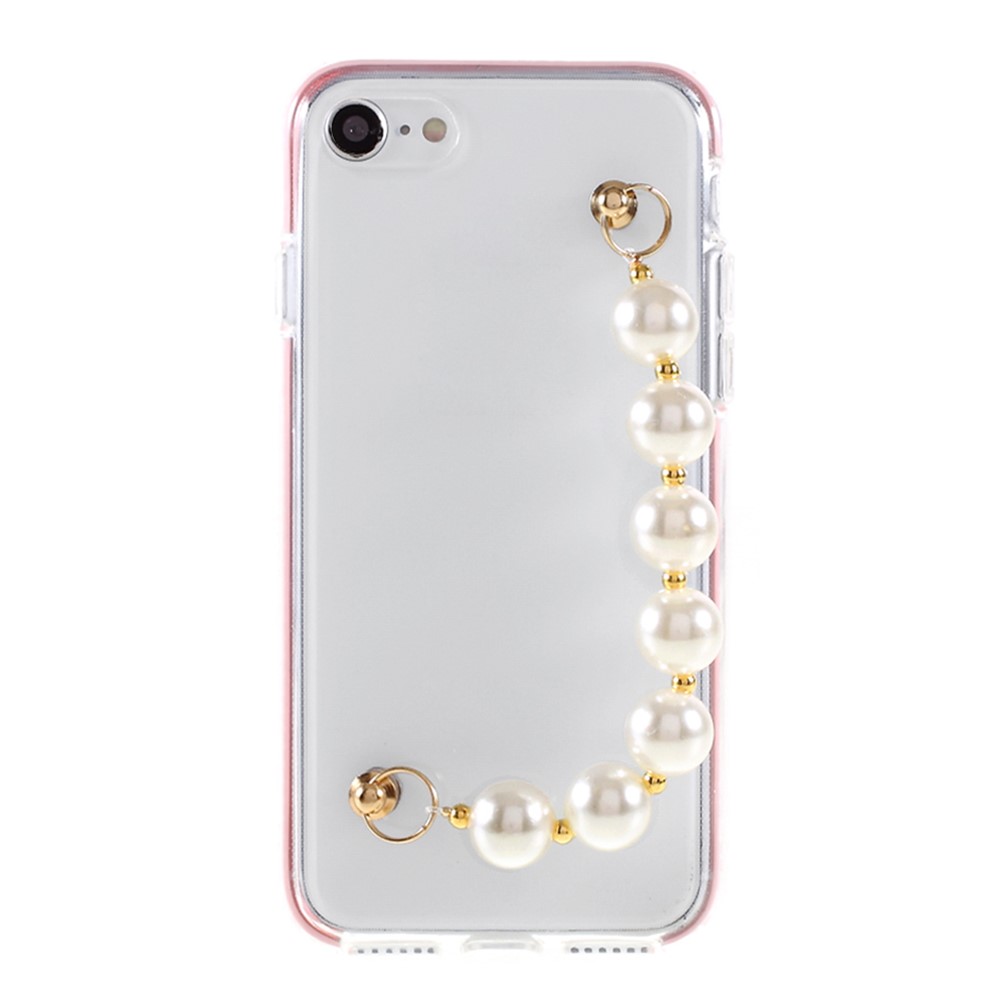 Anti-Drop Bi-color TPU Phone Case with Pearl Hand Strap for iPhone 7 4.7 inch/8 4.7 inch/SE (2nd Generation)-2