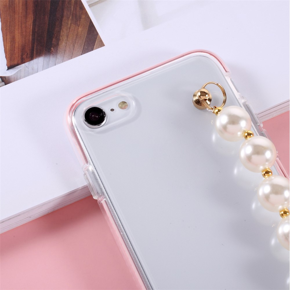 Anti-Drop Bi-color TPU Phone Case with Pearl Hand Strap for iPhone 7 4.7 inch/8 4.7 inch/SE (2nd Generation)-5