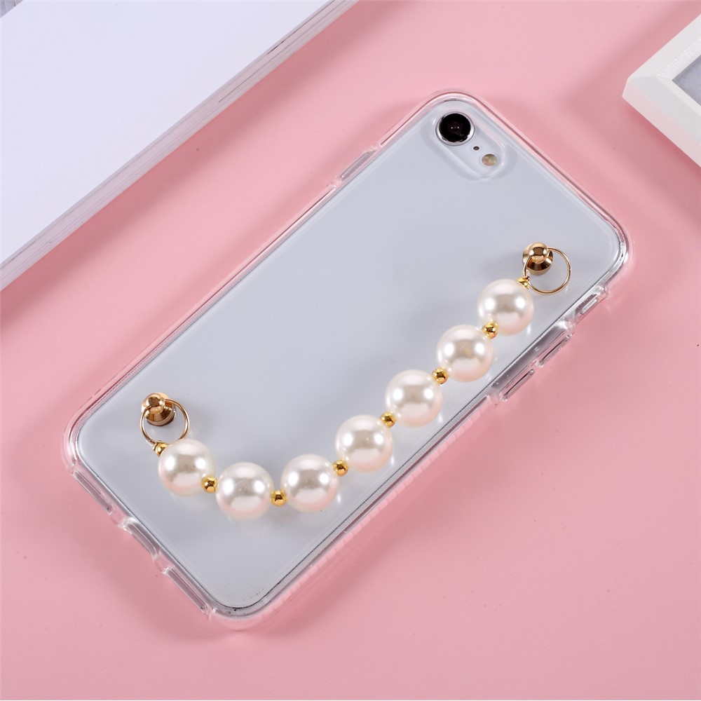 Anti-Drop Bi-color TPU Phone Case with Pearl Hand Strap for iPhone 7 4.7 inch/8 4.7 inch/SE (2nd Generation)-6